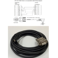 Cáp Lập Trình 1761-CBL-PM15 50ft Dài 15M Cable RS232 MD8M to DB9 Female For PLC Allen Bradley MicroLogix 1000,1200,1400,1500 Series Connect Computer/HMI Có Chống Nhiễu Shielded