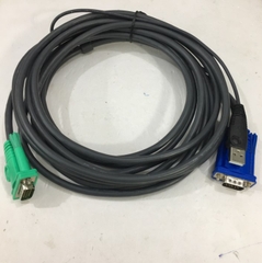 Cáp Điều Khiển ATEN 2L-5205U Cable KVM Switch 3 in 1 SPHD VGA USB Black Length 5M