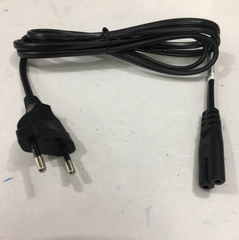 Dây Nguồn Số 8 QK20144 I-SHENG SP-021A IS-033 Chuẩn 2 Chân Đầu Tròn AC Power Cord Schuko CEE7/16 Euro Plug to C7 2.5A 250V 2x0.75mm For Printer or Adapter Cable FLAT PVC Black Length 1.5M