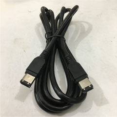 Cáp IEEE 1394a FireWire Cable 6 Pin to 6 Pin Hàng Chất Lượng Cao AWM 20276 E199279 80°C 30V VW-1 LEO HUI Tốc Độ Truyền Dữ Liệu Lên Tới 400Mb / giây Black Length 2M