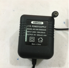 Bộ Chuyển Đổi Nguồn Adapter AC To AC 9V 600mA AMIGO AM-090600AR ITE Power Supply Connector Size 5.5mm x 2.1mm