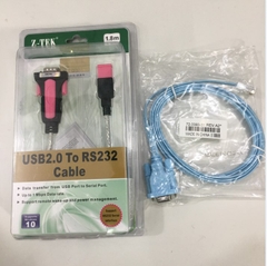 Bộ Combo Cáp Điều Khiển Cisco 72-3383-01 RS232 DB9 Female to RJ45 Và USB to RS232 Z-TEK ZE533A For Console Management Router Cable Length 3.6M