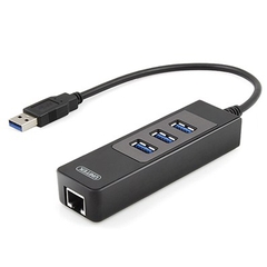 Bộ Chia Cổng Unitek Y-3045 USB 3.0 Hub 3 Ports with 10/100/1000 Mbps Ethernet Network Adapter for Windows Vista Mac Linux