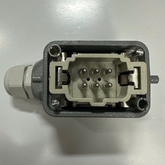Đầu Nối Điện Công Nghiệp Jack Harting HDC 6 Pin Male Han 6 ES-M 16A 500V 6KV3 For Industrial Heavy Duty Panel Entry Hood Connector
