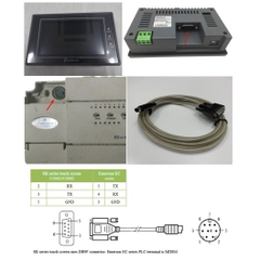 HMI Samkoon SK Series Với PLC Emerson EC Series MD8M Cable RS232 Mini Din 8 Pin to DB9 Female Dài 3M Có Chống Nhiễu Shielded