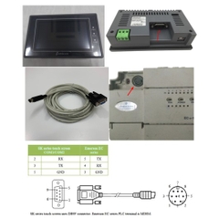 Cáp Lập Trình Kết Nối Truyền Thông HMI Samkoon SK Series Với PLC Emerson EC Series MD8M Cable RS232 Mini Din 8 Pin to DB9 Female Dài 5M Có Chống Nhiễu Shielded