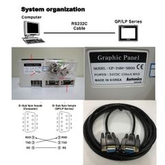 Cáp Lập Trình Programming Cable C3M5P01-D9F0-D9M0 3M Kết Nối Autonics GP/LP Series Với Máy Tính Qua Giao Thức RS-232C DB9 Female to DB9 Female Black Length 3M