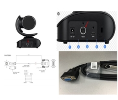 Cáp Điều Khiển Từ Xa Camera Hội Nghị Truyền Hình Aver CAM540 Với Máy Tính Computer RS232 Cable Mini Din 6 Pin Male to DB9 Female Black Length 1.8M