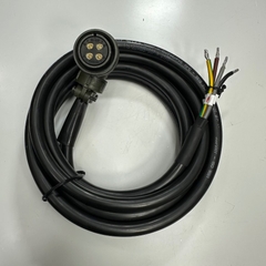 Cáp 15M 50ft OEM Thay Thế JZSP-CVMCA12-15-E Yaskawa SGMGV Series 1.3kW Đến 1.8kW Servo Motor Power Cable Connector YONGJIN 18-10S 4 Pin Female to 4 Core Open End