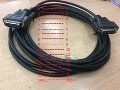 Cáp RS232C Chuẩn Nối Tiếp 15 Chân 2 Hàng D-SUB DB15 Male to DB15 Male 2 Row 15Pin 28AWG Cable Black Length 5M