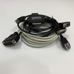 Bộ Combo USB to 2 Port Com Và Cáp Điều Khiển Máy Cắt Decal Quảng Cáo Chất Lượng Cao RS232 DB25 Male to DB9 Female Dài 5M For Serial Cutter Plotter DGI, Roland, Graphtec