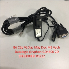 Bộ Cáp Và Sạc Máy Dọc Mã Vạch Datalogic Gryphon GD4400 2D 90G000008 RS232 Cable DB9 Female to RJ50 10 Pin Male Black Length 1.8M