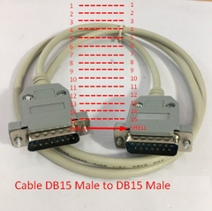 Cáp RS232C D-SUB 15 Chân Hai Hàng Dương DB15 Male to DB15 Male 2 Row 15Pin 28AWG Cable Grey Length 1.1M