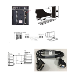 Cáp Kết Nối PLC Programming D4–DSCBL Cable KOYO DirectLOGIC 405 Với Máy Tính RS232C DB15 Male to DB9 Female Cable Length 1.8M