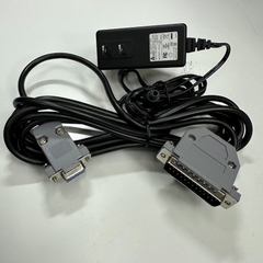 Adapter 12V 1.5A US Plug + Cáp 3M 10ft Shielded Cable DB25 Male to DB9 Female RS-232C Communication For FANUC NC601A & CNC witch DNC Transfer/Computer Serial Data Software Download Upload