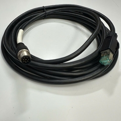Cáp 5M 17ft SC2600/2900-5 Network Cable M12 A-Code 8 Pin Male to RJ45 For Cognex Industrial Barcode Camera Reader