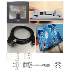 Cáp Lập Trình HMI XTOP07TW Series Với PLC CPU K3P-07AS PLC LS - LG Maste Cable RS232 Mini Din 6 Pin to DB9 Male Dài 1.8M Có Chống Nhiễu Shielded