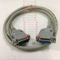 Cáp Nối Dài RS232C D-SUB 15 Chân Hai Hàng Âm Dương DB15 Female to DB15 Male 2 Row 15Pin 28AWG Multi-Core Cable Grey Length 1.2M