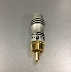 Rắc Hàn Gold Snake RCA Male Plug Jack Audio Speaker AV Video Cable Diameter 8mm Silver Connector Adapter