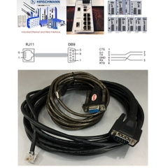 Bộ Combo Cấu Hình Switch Hirschmann Industrial Ethernet Terminal Cable 943 222-001 V.24 interface RS232 RJ11 4Pin 6P4C to DB9 Male Và USB to RS232 Unitek Y-105D Length 7M