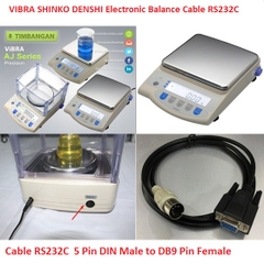 Cáp Kết Nối Cần Điện Tử VIBRA SHINKO DENSHI Electronic Balance AJ-E AJH-E Series Cable RS232C 5 Pin DIN Male to DB9 Pin Female For Truyền Nhận Dữ Liệu Giữa Cân Điện Tử Và Máy Tính Dài 1.5M