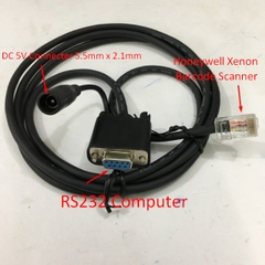 Cáp RS232 Honeywell CBL-020-300-C00 For Máy Quét Mã Vạch Barcode Scanner 2D Honeywell Xenon 1900GSR-2 Cable RS232 5V Signals DB9 Female to RJ50 10 Pin Male Black Length 1.8M