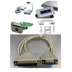 Cáp Kết Nối Cân Điện Tử Với PC Và Đọc Các Giá Trị Trọng Lượng Trực Tiếp Vào Excel For A&D Balances RS-232C Cable AX-KO1710-200 DB25 to DB9 Length 1M