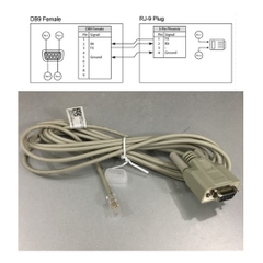 Cáp Điều Khiển RS232 Control Cable DB9 Female to RJ9 4P4C Plug Handset Cord Connector Chĩnh Hãng Huawei 04051113 E148000 STYLE 2464 28AWG Gray Length 3M