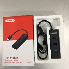 Bộ Chia Cổng USB 3.0 to 4 Port USB 3.0 Type A Power Socket  Micro USB Chính Hãng Unitek Y-3089 Có Thêm Nguồn Điện Ngoài