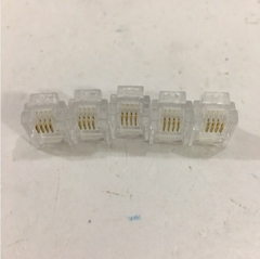 Đầu Bấm Điện Thoại RJ11 4Pin Connector 4P4C Modular Cable Head Plug Gold Plated 25pcs/Lot