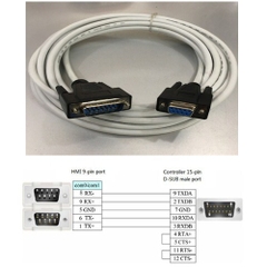Cáp Kết Nối PLC Programming Matsushita Với Máy Tính Để Nạp Code Và HMI XINJE RS232 DB15 Male to DB9 Female Cable Length 5M