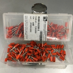 Đầu Cốt Dạng Kim Đặc Cosse Solderless Crimp Terminal Chất Lượng Cao Mecatraction B100-51220-2 NFF 00363 Section 0.34 - 1.5 mm² Colour Red Contact tip 1.9 mm E-Cu 100 PCS/Box