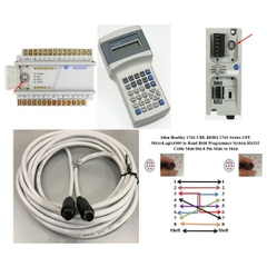 Cáp Lập Trình Allen Bradley 1761-CBL-HM02 1761 Series CPU MicroLogix1000 to Hand Held Programmer System RS232 Cable Mini Din 8 Pin Male to Male Length 5M