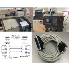 Cáp Lập Trình CNC MACHINE MORI SEIKI CL-203 Computer Và DNC One to Moriseiki CNC Serial Data Cable DB9 Female to DB25 Male Grey Length 5M