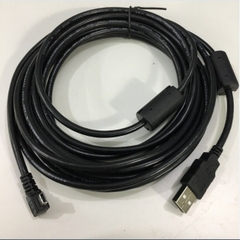 Cáp Điều Khiển Cisco Systems 37-1090-01 USB Type A to Mini B Chữ L 90 Độ Vuông Sang Góc Trái For Network Switch Routers Console Left Angled 90 Degree Cable Black Length 5M