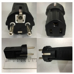 Rắc Chuyển Nguồn Adapter European Schuko Power Cord CEE 7/7 to NEMA 5-15R 10A 250V Well Shin WS-156