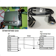 Cáp Kết Nối PLC Programming KOYO CPU MODULE SU-6B Với Máy Tính Để Nạp Code RS232C DB15 Male to DB9 Female Cable Length 1.8M