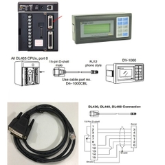 Cáp Kết Nối PLC Programming D4-1000CBL Cable KOYO DirectLOGIC 405 Với DV-1000 Direct View RS232C DB15 Male to RJ12 6 Pin Length 1.8M