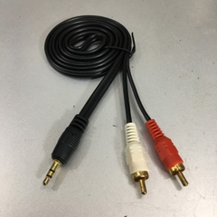 Cáp Tín Hiệu Âm Thanh Audio Cable 3.5mm Male to 2x RCA Male OEM Black Length 1.2M