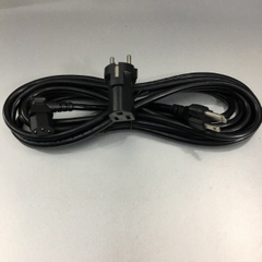 Bộ Combo Adapter European Schuko Power Cord CEE 7/7 to NEMA 5-15R Và NEMA 5-15P Plug To Left Angle IEC 60320 C13 YUNG LI  11A 250V 3x1.25mm² Length 4.5M