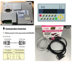 Bộ Combo Cáp Lập Trình DVPACAB515 Cable RS232 DB9 Female to DB9 Female 2M For Màn hình HMI Delta TP04G-AS2 Với Máy Tính Và USB to RS232 Z-TEK ZE533A