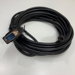 Cáp Lập Trình RS-422 Communication Dài 8M 27ft Cable Shielded Hitachi Mini Din 8 Pin to DB9 Male For HMI Omron NB Series And Mitsubishi PLC FX-Series