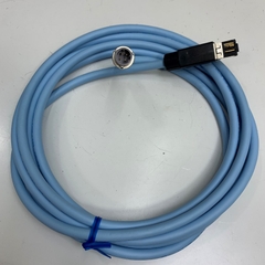 Cáp OMRON XS5W-T421-EMC-K Dài 3M 10ft Industrial Ethernet Connector XS5/XS6 M12 Shielded Cable M12 4 Pin D-Code Male to RJ45 For Industrial Ethernet Lan Cable