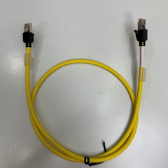 Cáp OMRON XS6W-6LSZH8SS-1MY Dài 1M 3.3ft CAT6A Connector RJ45 to RJ45 Ethernet Cable FTP STP Yellow LSZH IP20 30VDC 1A XS6