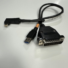 Cáp 0.4M 1.3ft 90 Degree Cable Type-C Male Right Angled to USB 3.0 Male + DB25 Male Splitter Y Cable