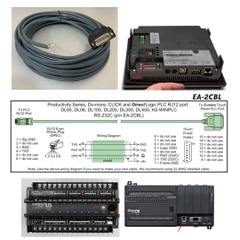 Cáp Lập Trình EA-2CBL Communication Cable RJ12 6 Pin to D-Sub 15 Pin Male 10M For KOYO HMI EA7E-TW7CL-C Với KOYO PLC Direct LOGIC PLC RJ-12 port, DL05, DL06, DL105, DL205, D3-350, D4-450 & H2-WINPLC RS232C