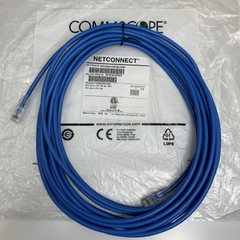 Dây Nhẩy Công Nghiệp CommScope NPC06UVDB-BL035F Dài 10M 35ft U/UTP CAT6 RJ45 Ethernet Gigabit Lan Network Patch Cord Straight Through Cable C CC6CM 24AWG L101263 OD Ø 6.0mm 75°C Blue