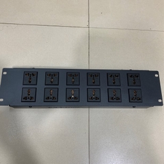 Thanh Phân Phối Nguồn Điện 12 Ổ Cắm 3 Chấu Chuẩn Đa Dụng PDU Rack Mount 19 inch 2U Max 20A Universal 12 Way UK Outlet Networking