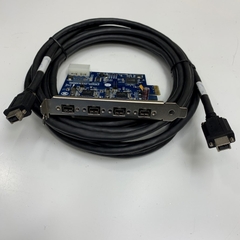 Combo Card FireWire 1394b FWBX2-PCIE1XE220 Technology + Cable 9 Pin FireWire 800 with Locking Screws Dài 4.5M For Industrial Camera and Industrial PC Desktop Computer