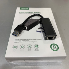 Cáp Chuyển Đổi USB 3.0 to LAN 10/100/1000 Chính Hãng UGREEN 20256 USB 3.0 Gigabit Ethernet Adapter